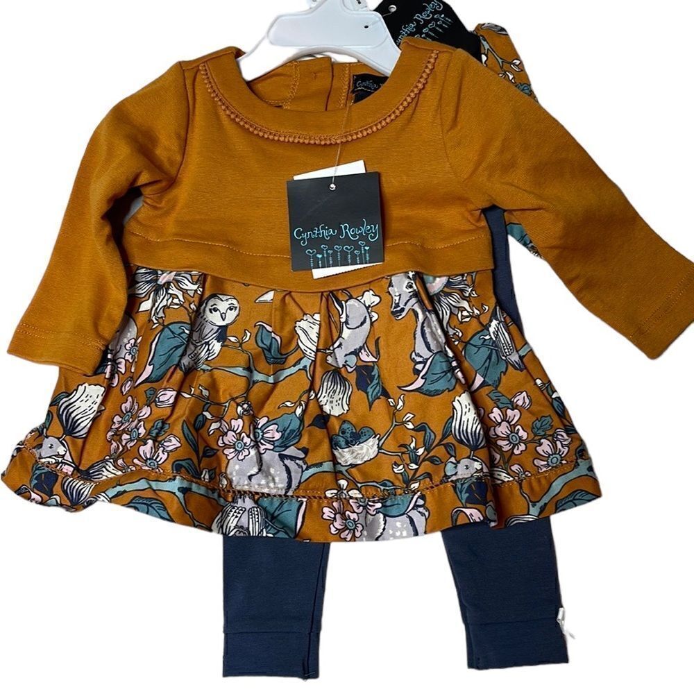 Cynthia Rowley Dress With Pants/Head Band. Size 3-6 Months.